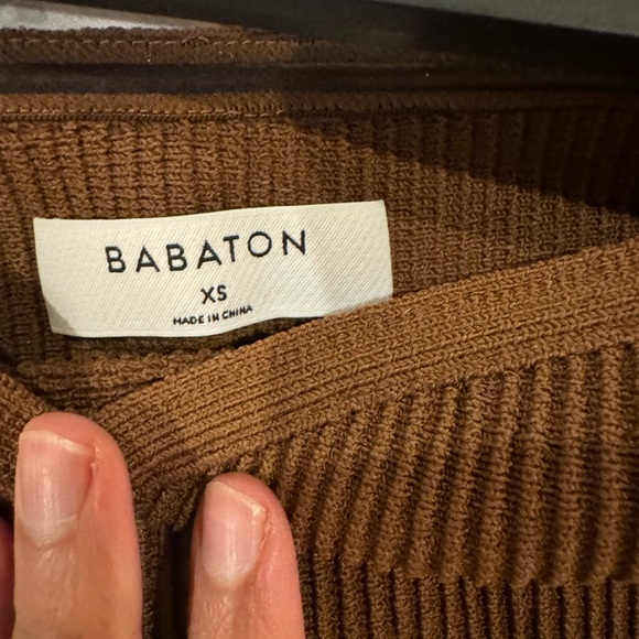 Brown sculpt knit sweetheart tube top - Picture 4 of 4